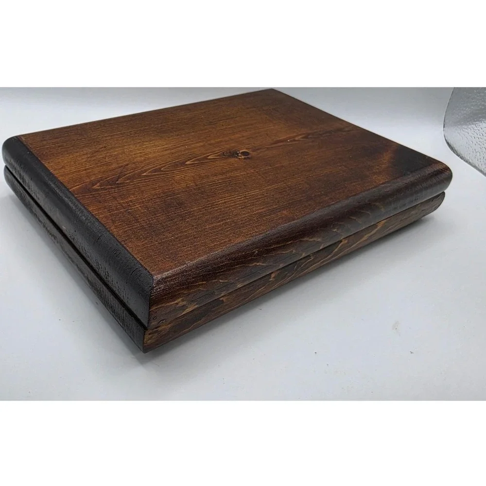 Vintage Folding Wood Picture Frame Dark Brown Hinged Oval Photo Window 5x7 8x6